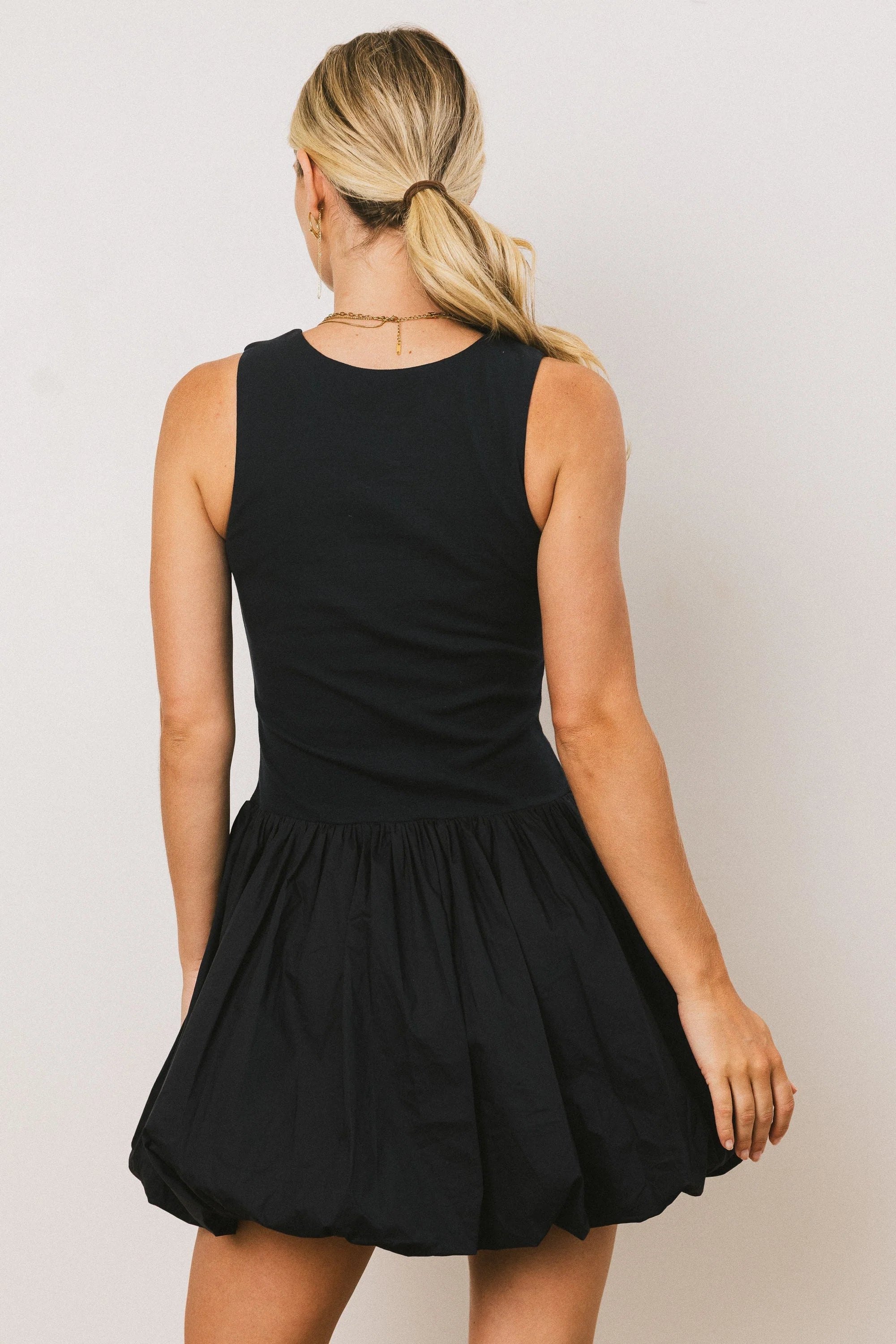 Nila Bubble Mini Dress in Navy