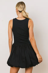 Nila Bubble Mini Dress in Navy