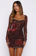 No Other Love Long Sleeve Mini Dress Leopard Honey