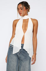 Time's A Healer Halter Top White