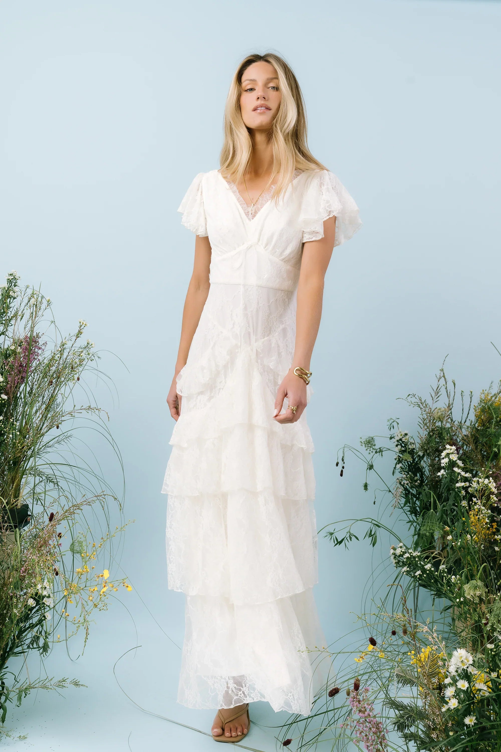 Tracie Lace Maxi Dress in Ivory