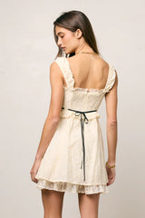 Teddie Embroidered Mini Dress
