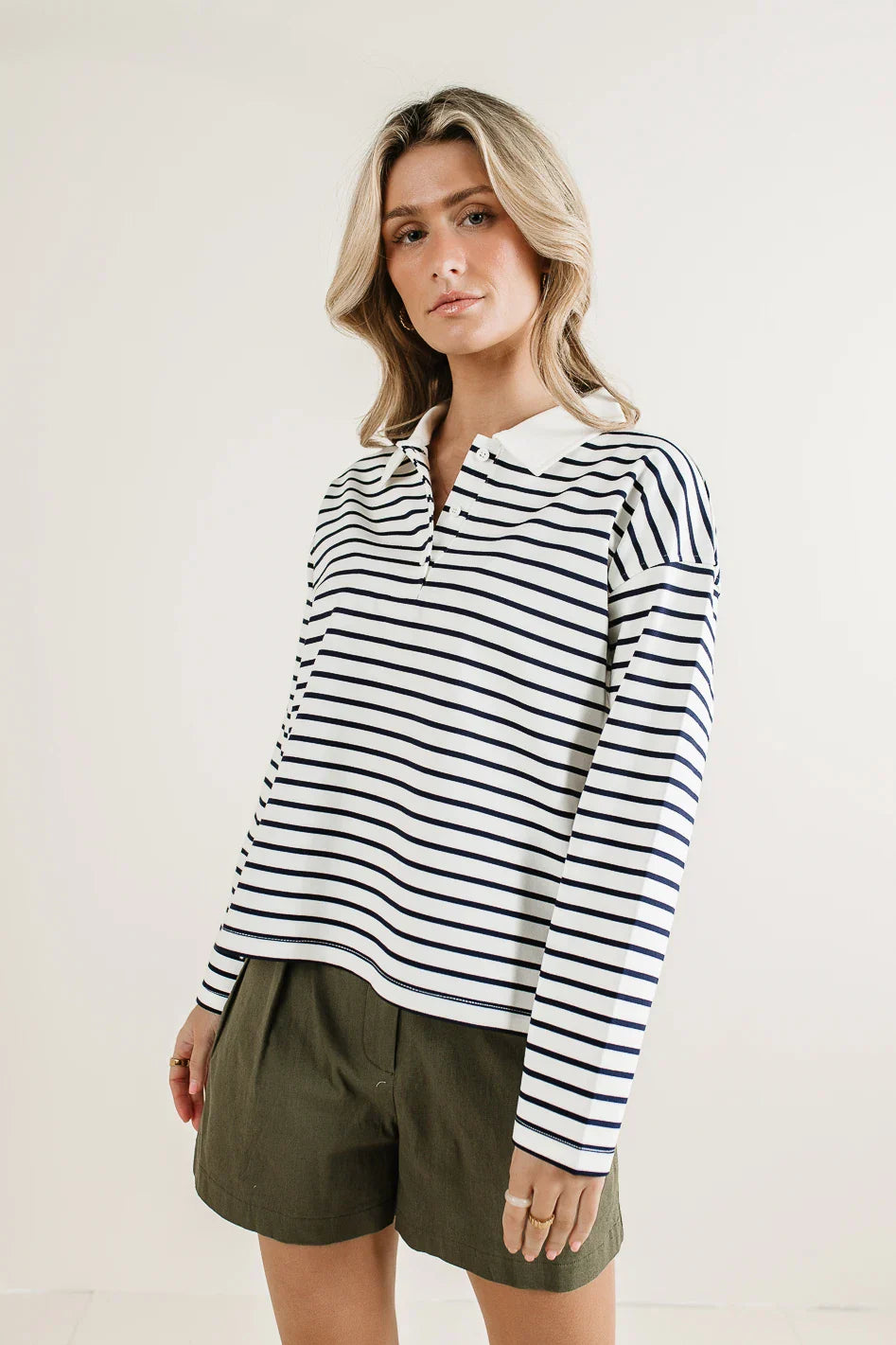 Layla Collared Striped Top