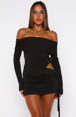 Sweet Sting Long Sleeve Mini Dress Chocolate