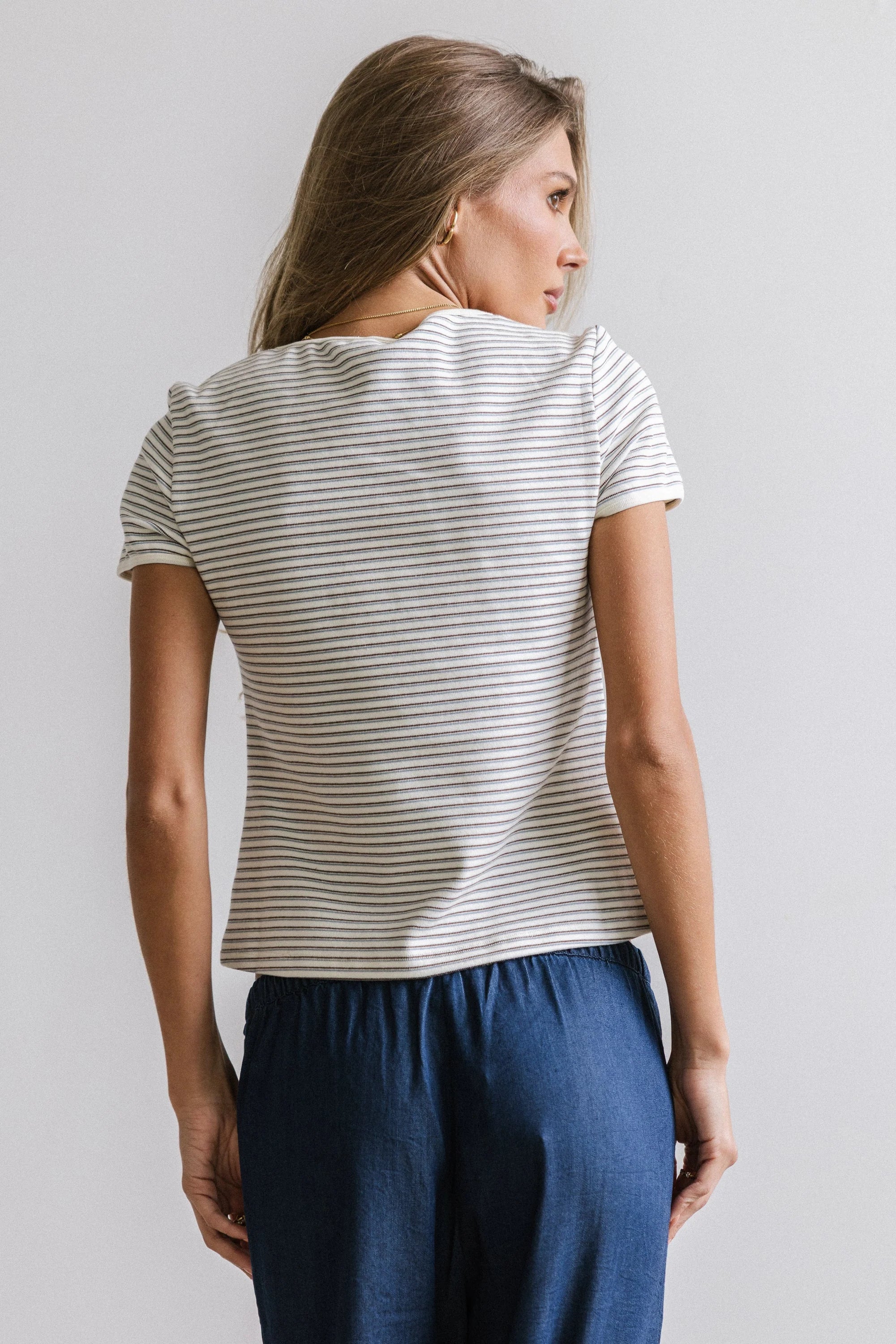 Marcie Striped Tee in Blue