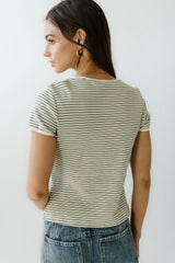 Marcie Striped Tee in Green
