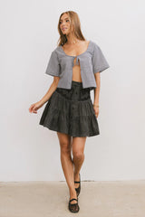 Ember Gingham Top in Black