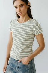 Marcie Striped Tee in Green